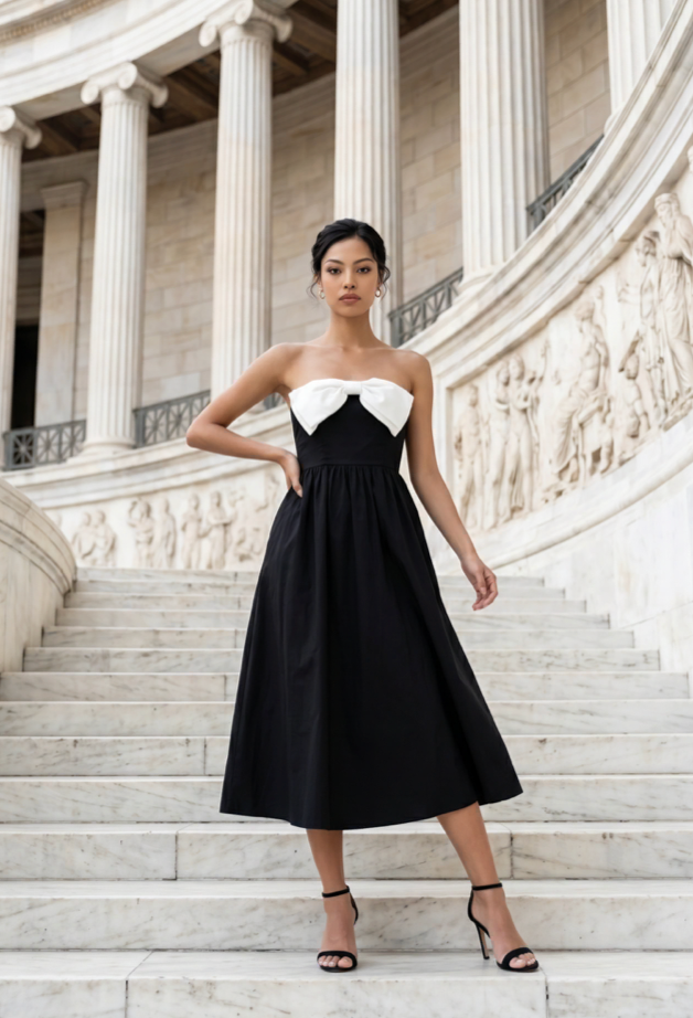 white sequin dress with black bow w/Sequin all over sequins occasion-New Years Eve Color:Kelly Semi Formal Dresses Macys